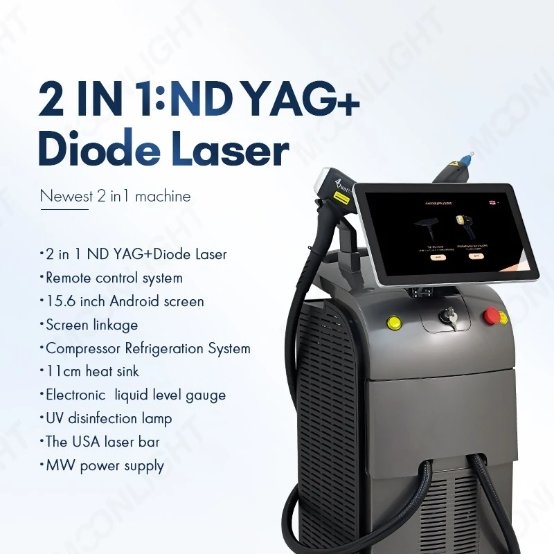 2-in-1 ND YAG + Diode Laser Hair Removal Machines high quality